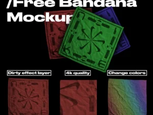 square bandana mockup