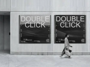 square billboard on the street mockup