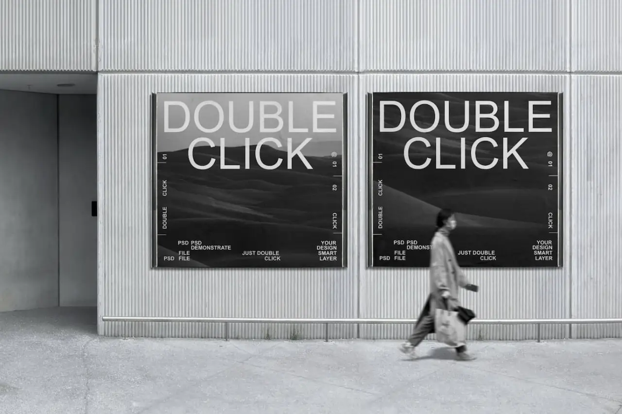 Square Billboard On The Street Mockup