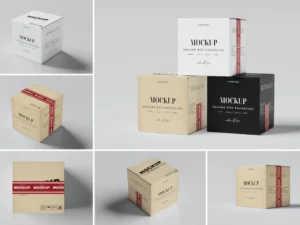 square carton box mockup