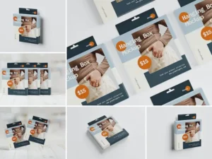 square hanging box mockup