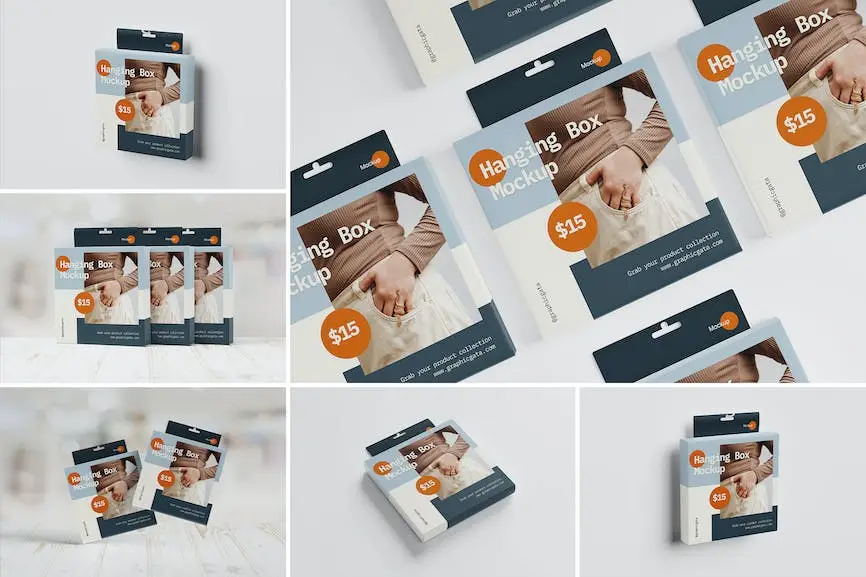 Square Hanging Box Mockup
