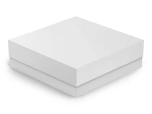 square paper box mockup half side view