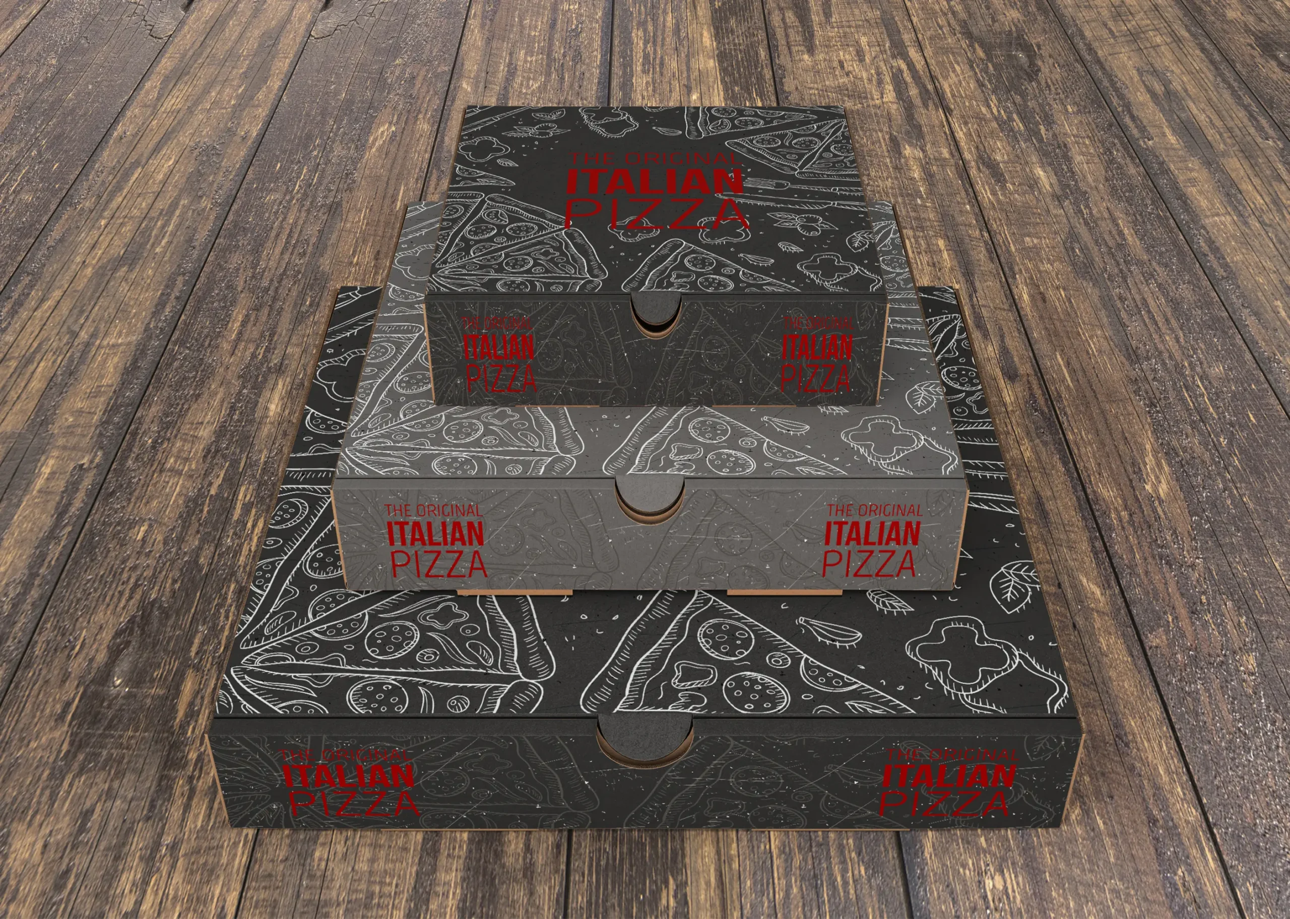 Stacked Pizza Boxes Mockup