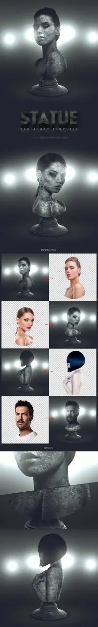 Statue Photoshop Template (Design By Amorjesu)