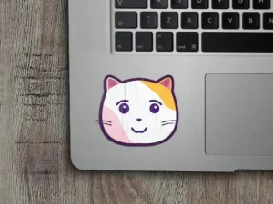 sticker on laptop mockup