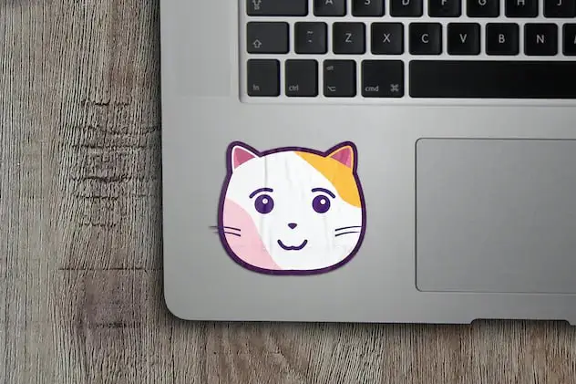Sticker On Laptop Mockup