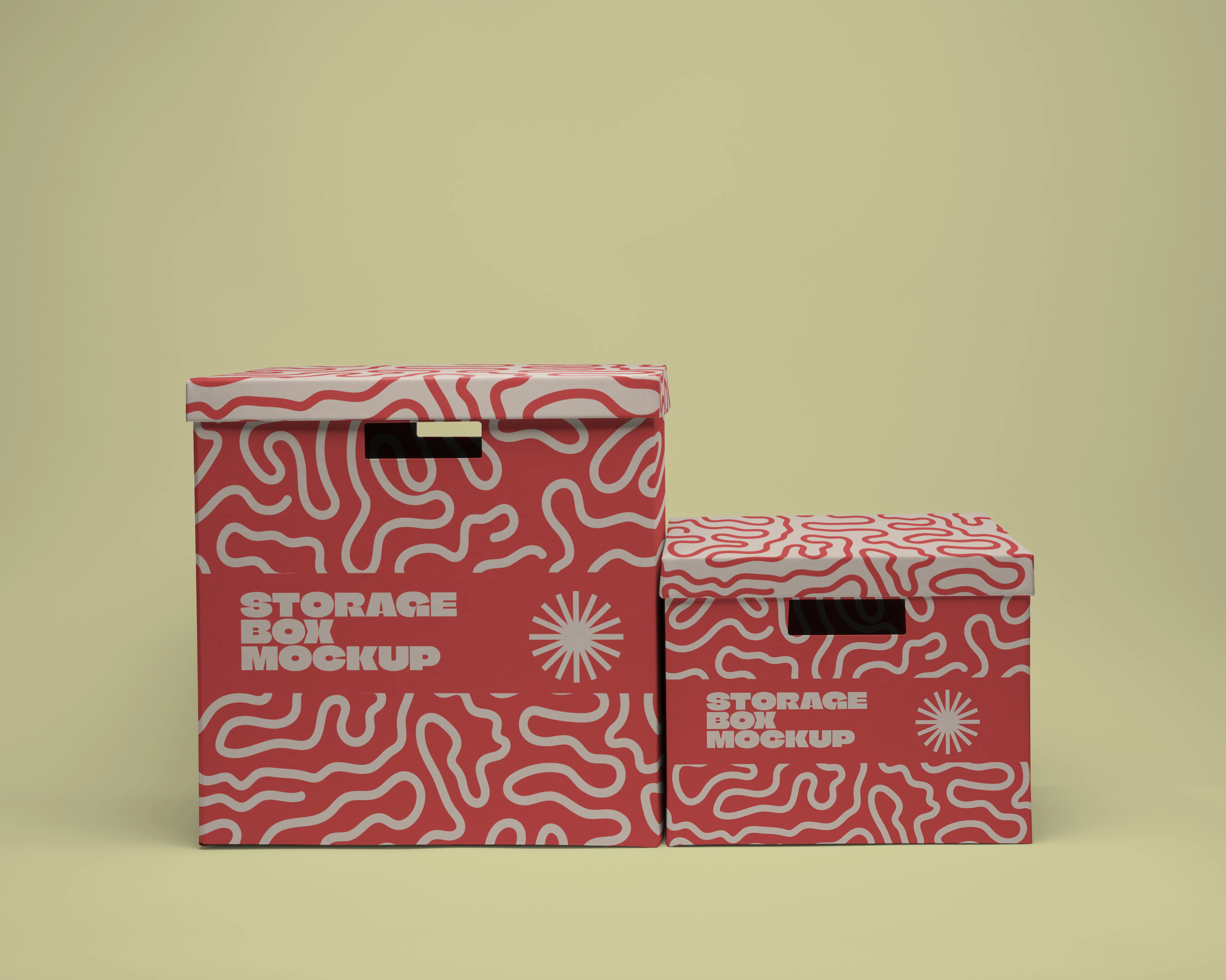 Storage Box Mockup In Studio