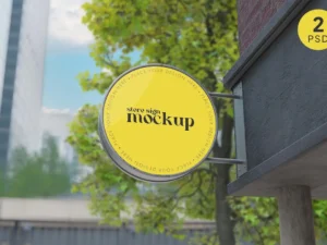 store sign mockup realistic rendering