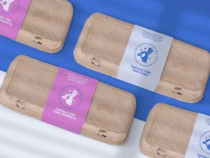 strawberry cake carton box packaging mockup