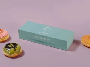 studio donut box branding mockup