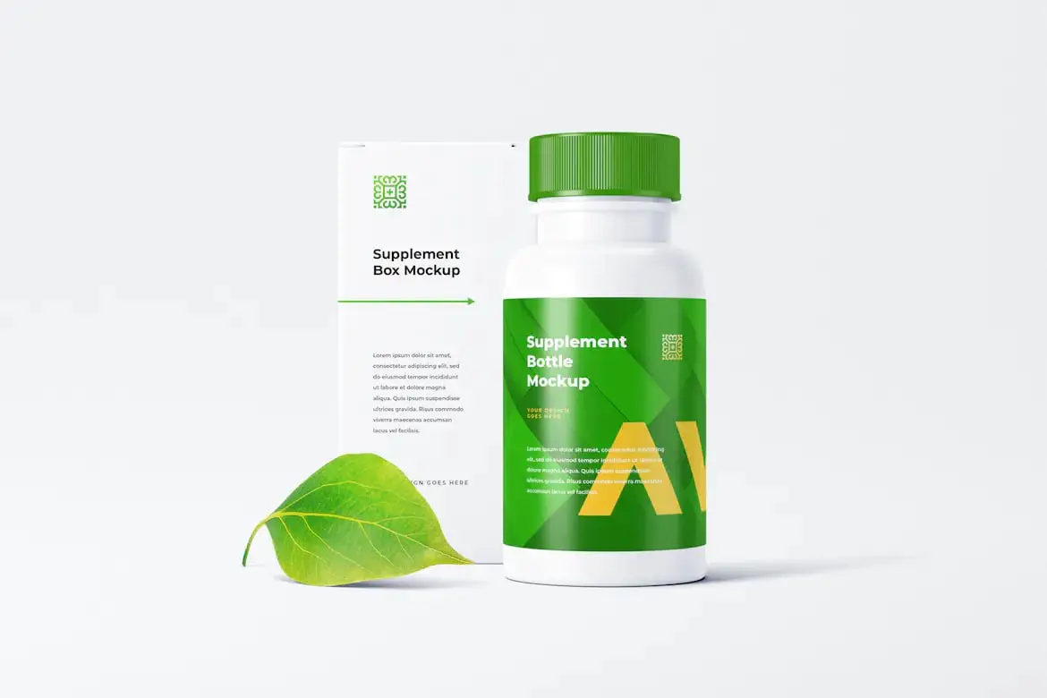 Supplement Bottle Mockup
