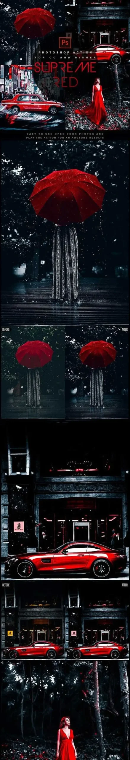 Supreme Red – Premium Photoshop Action