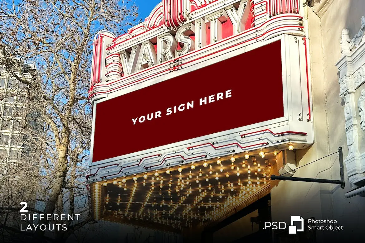 Theater Sign Mockup