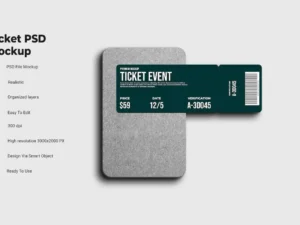 ticket psd mockup