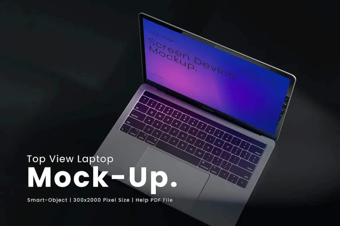 Top View Laptop Mockup