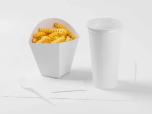 top view of cardboard fast food packaging mock up design 2
