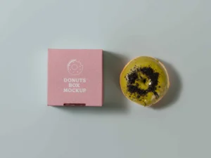 top view studio donut box branding mockup 1