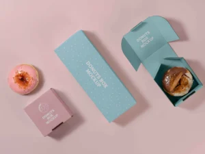 top view studio donut box branding mockup 5