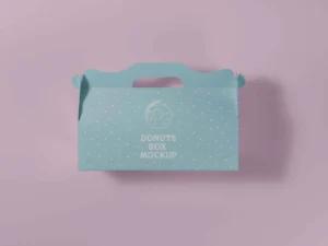 top view studio donut box branding mockup 6