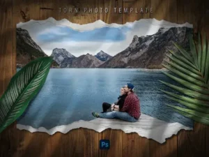 torn photo template 1