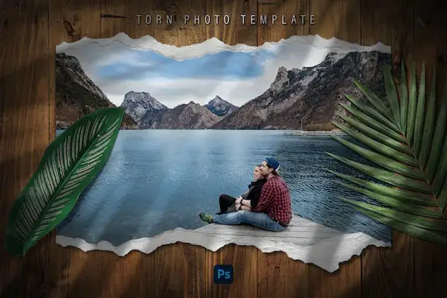 Torn Photo Template 1