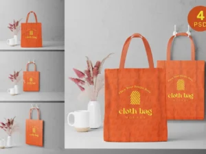 tote bag mockup or cloth bag mockup