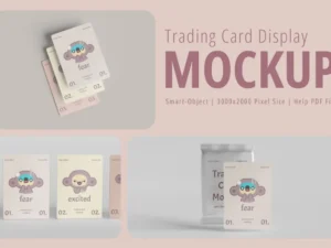 trading card display mockup