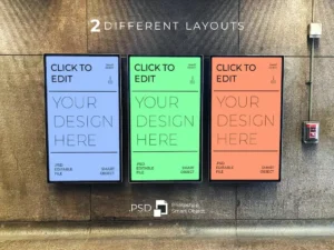 triple display subway mockup