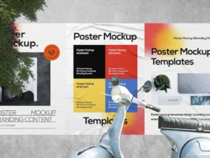 urban wrinkled poster mockup