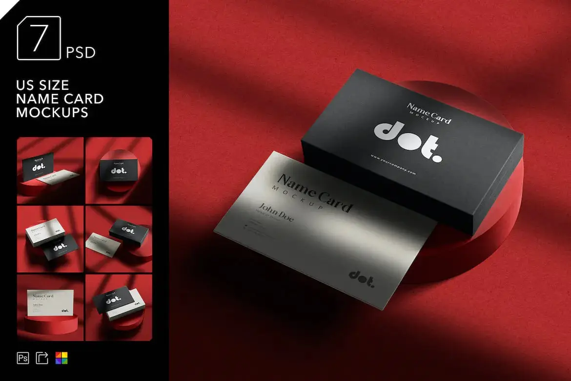 Us Size Name Card Mockups