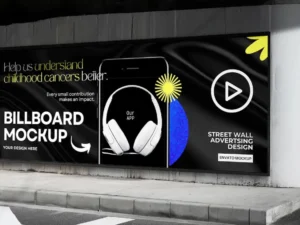 video wall billboard mockup