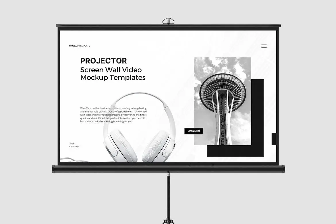 Video Projector Screen Mockup