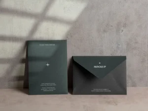view of standing paper envelope mock up 1