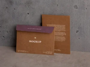 view of standing paper envelope mock up 5