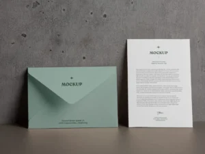 view of standing paper envelope mock up 6