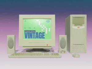 vintage computer mockup