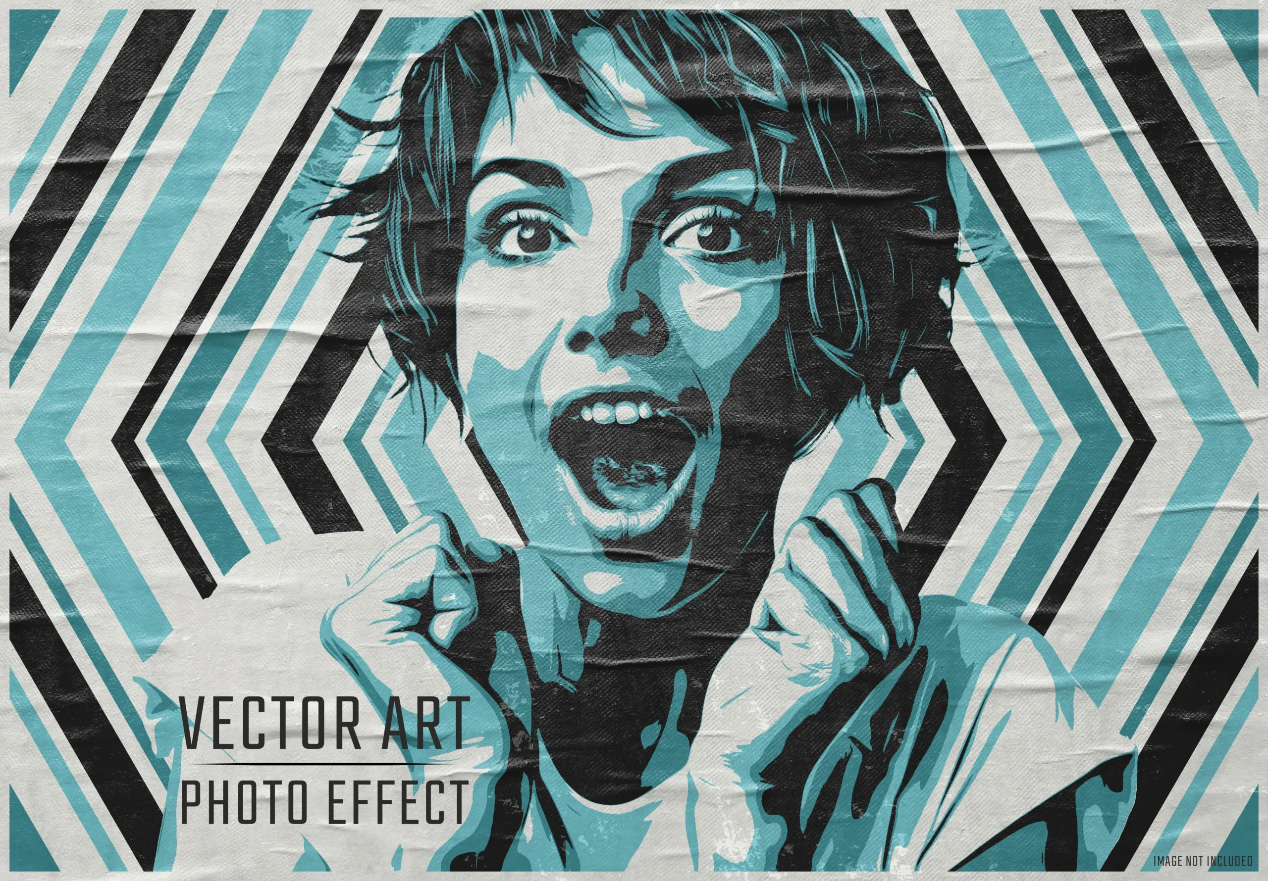 Vintage Vector Art Retro Photo Effect Mockup 1