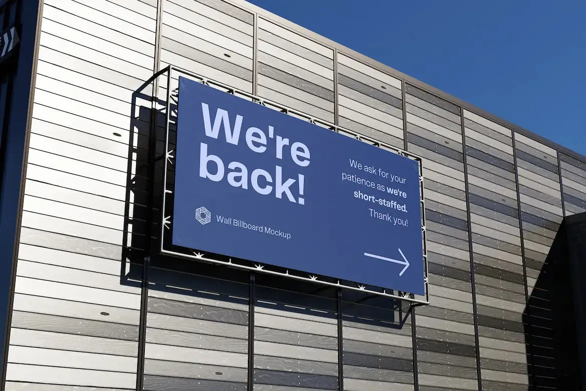Wall Billboard Mockup