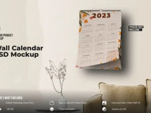 wall calendar psd mockup