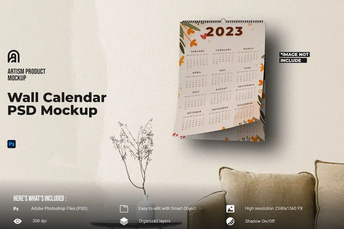 Wall Calendar Psd Mockup