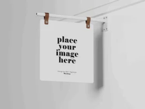wall square hanging sign mockup 1