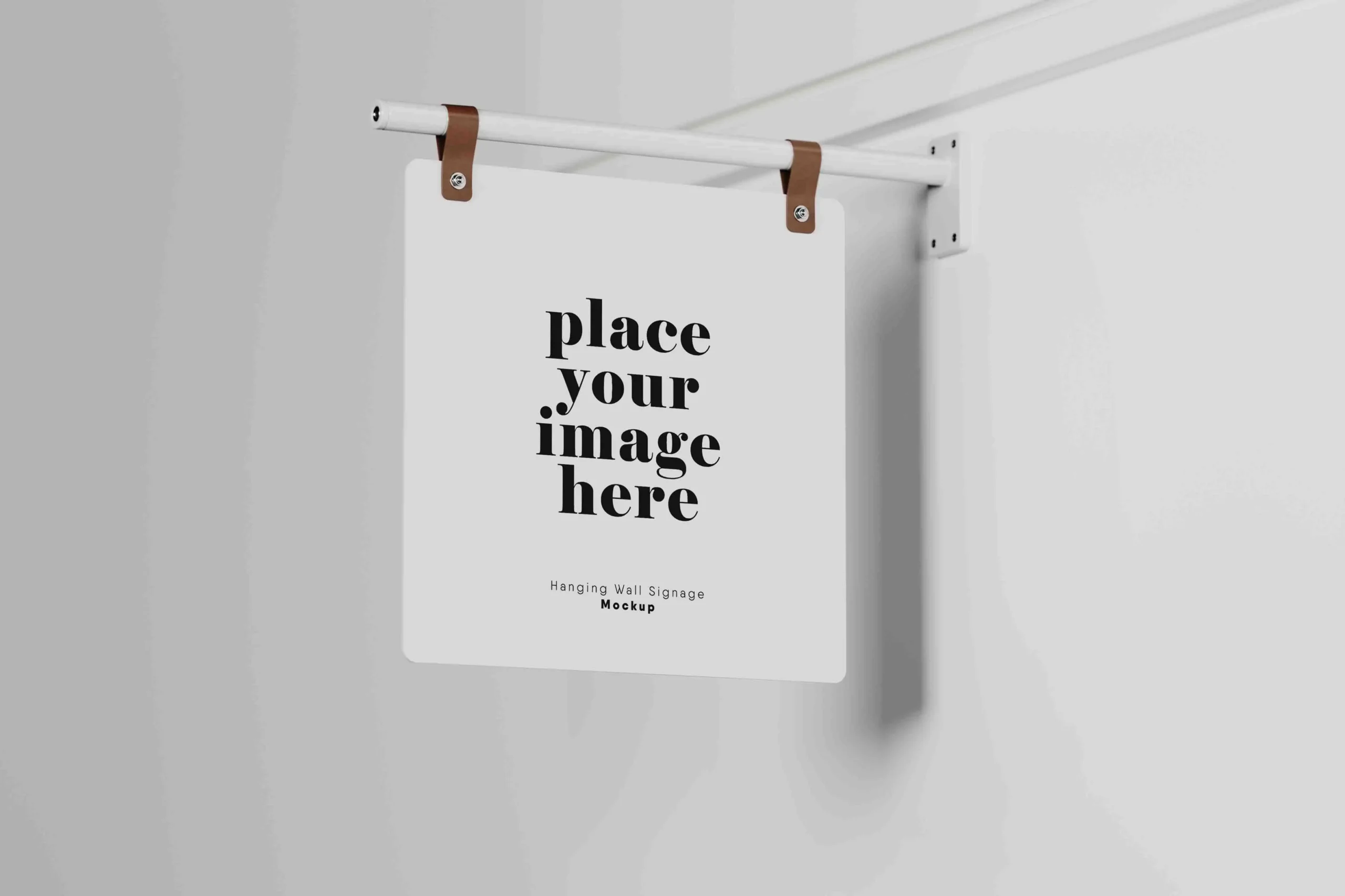 Wall Square Hanging Sign Mockup