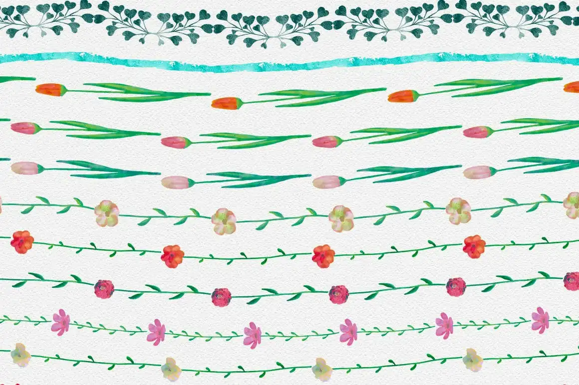 Watercolor & Black Pattern Brushes 4 watercolor black pattern brushes 2