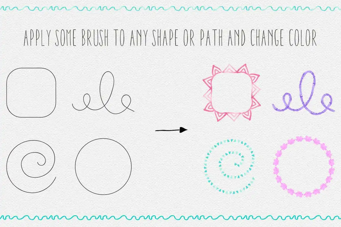 Watercolor & Black Pattern Brushes 3 watercolor black pattern brushes 4