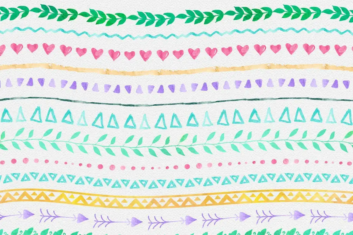 Watercolor & Black Pattern Brushes 6 watercolor black pattern brushes 9