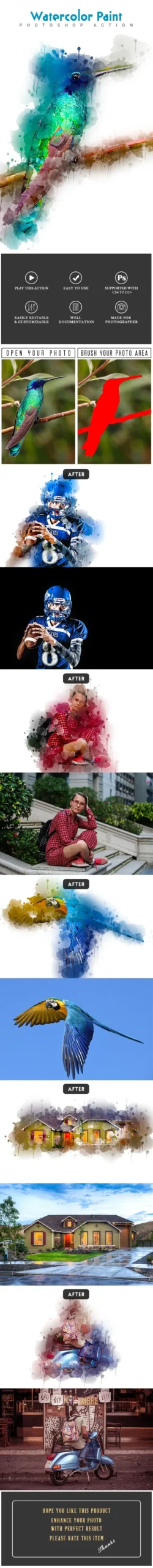 Watercolor Paint Photoshop Action