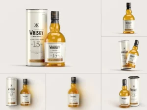 whisky tube bottle mock up