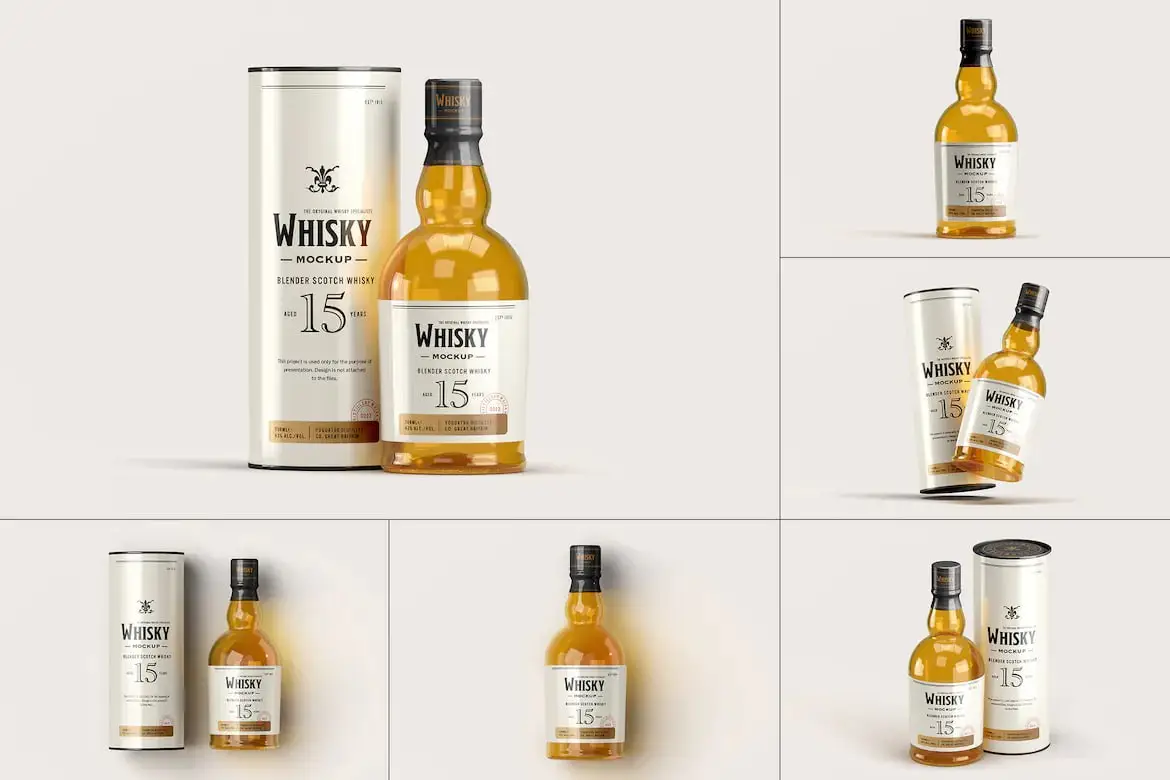 Whisky Tube & Bottle Mock-Up