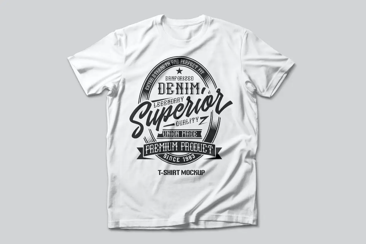 White Denim T-Shirt Mockup
